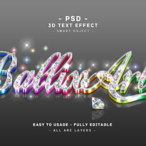 Efectos de Texto 3D Vol.1 PSD - Estilos de texto tridimensional editables en Photoshop