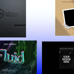 Mega Bundle Mockups Vol.1 - Pack completo de más de 100 mockups PSD editables
